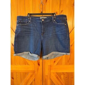 Levi Strauss & Co. Mid Rise Dark Wash Distressed Cuffed Jean Shorts Size 22W (73